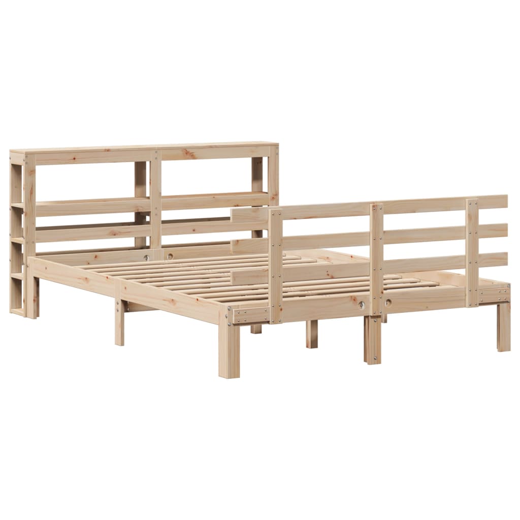 Okvir za krevet s uzglavljem 120 x 200 cm od masivne borovine