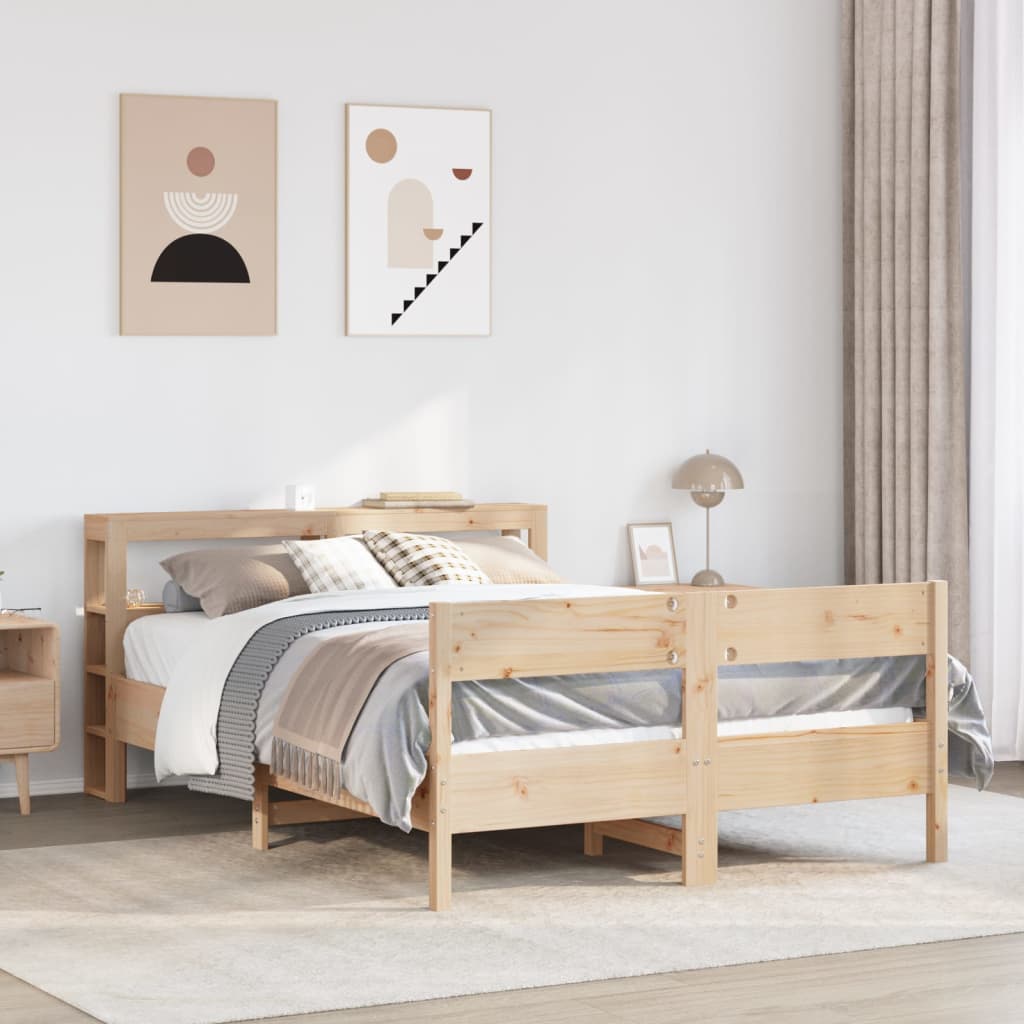 Okvir kreveta bez madraca 140 x 190 cm od masivne borovine