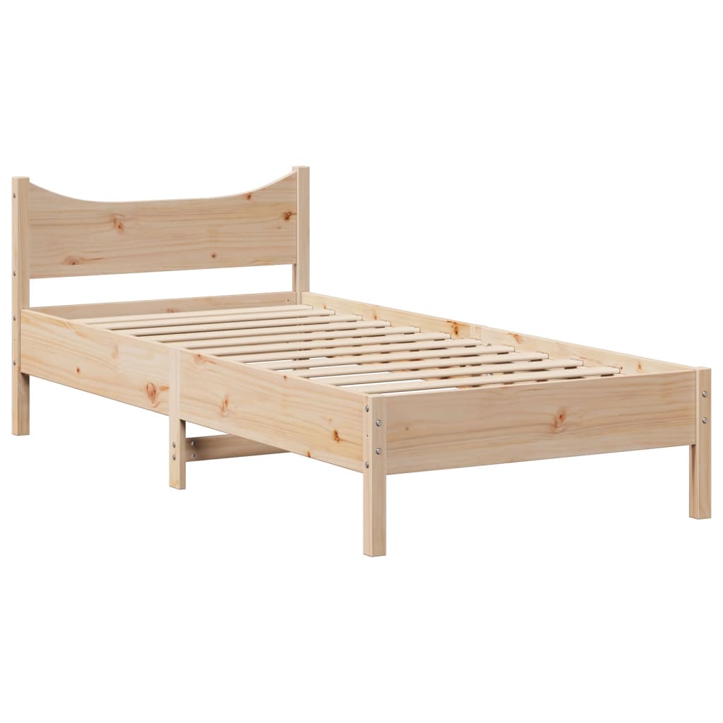 Okvir kreveta s uzglavljem 90 x 200 cm od masivne borovine