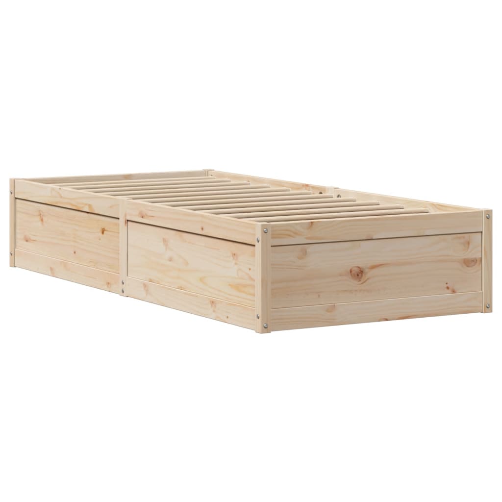 Okvir kreveta s uzglavljem 100 x 200 cm od masivne borovine