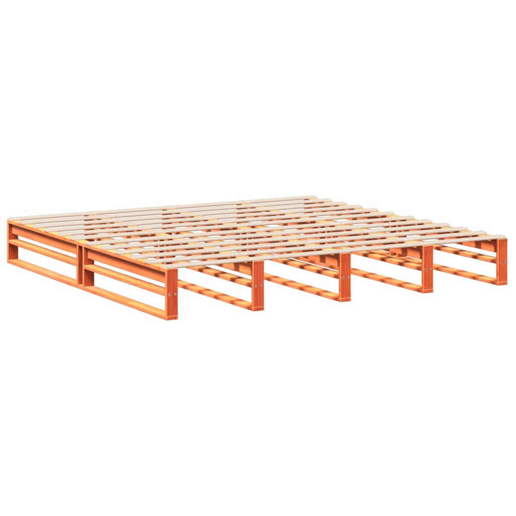 Okvir kreveta bez madraca voštano smeđi 200x200 cm od borovine