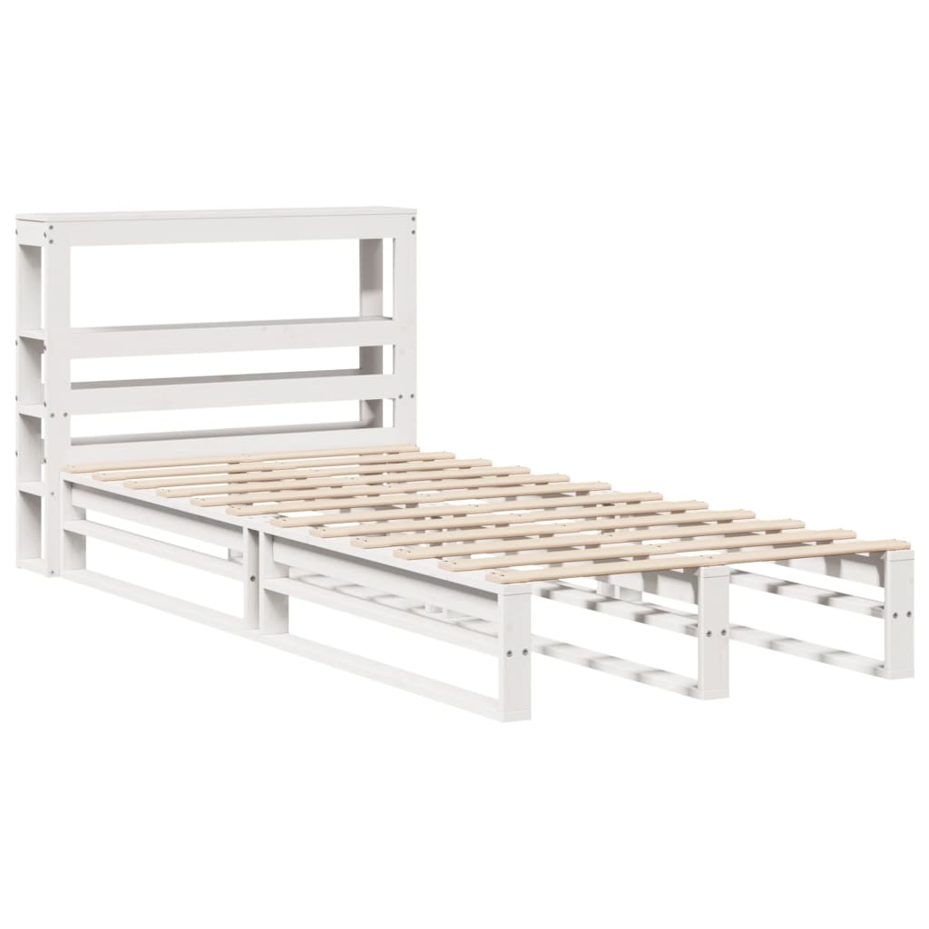 Okvir kreveta bez madraca bijeli 90 x 190 cm masivna borovina