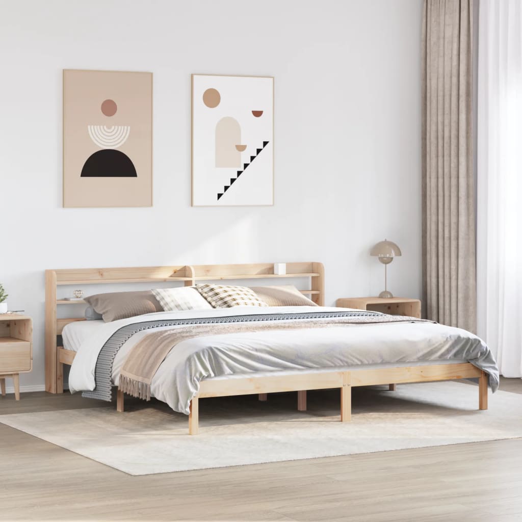Okvir kreveta bez madraca 200 x 200 cm od masivne borovine