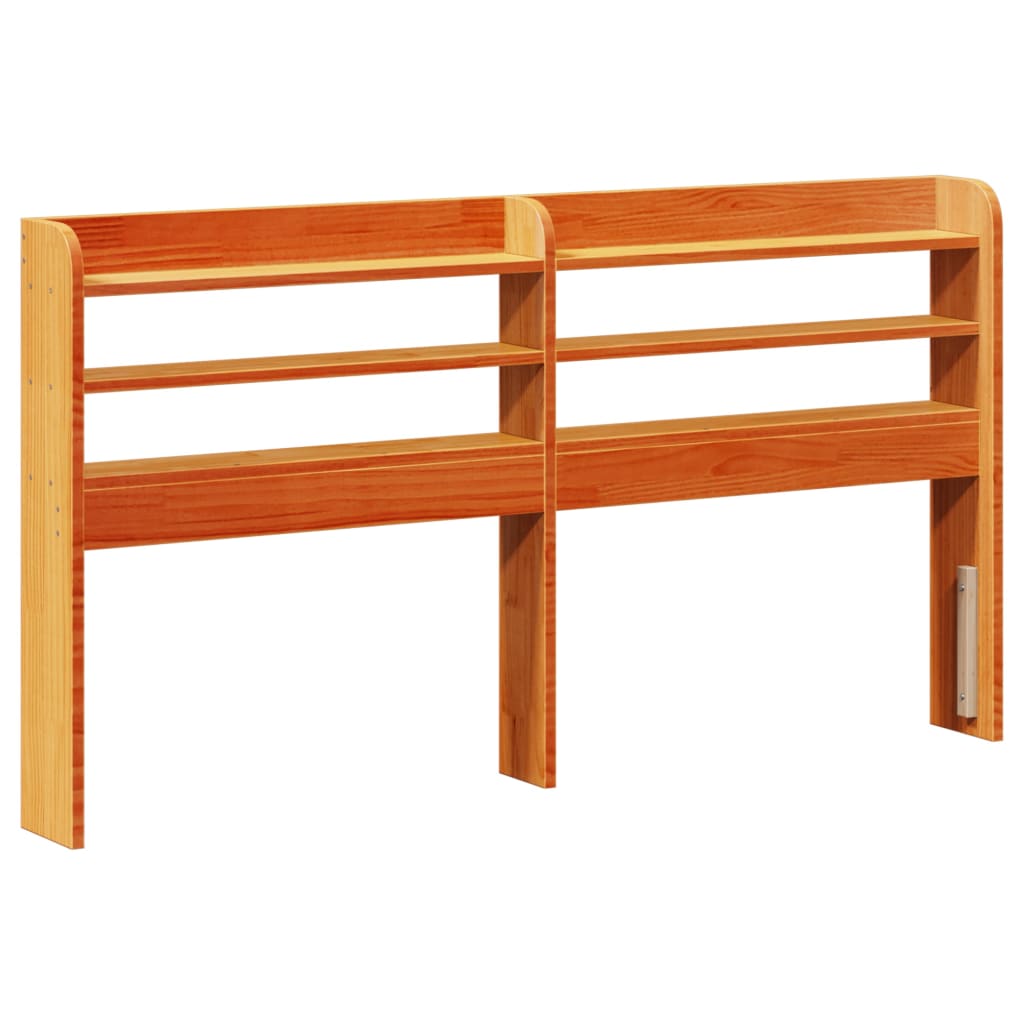 Okvir kreveta s uzglavljem voštano smeđi 135x190 cm od borovine