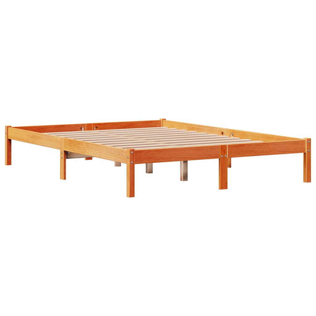 Okvir kreveta s uzglavljem voštano smeđi 150x200 cm od borovine