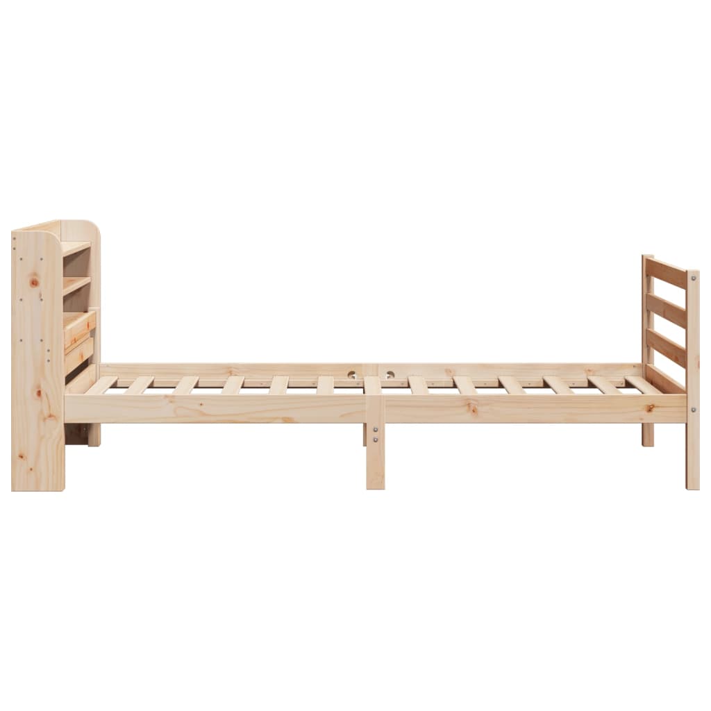Okvir kreveta s uzglavljem 90 x 200 cm od masivne borovine