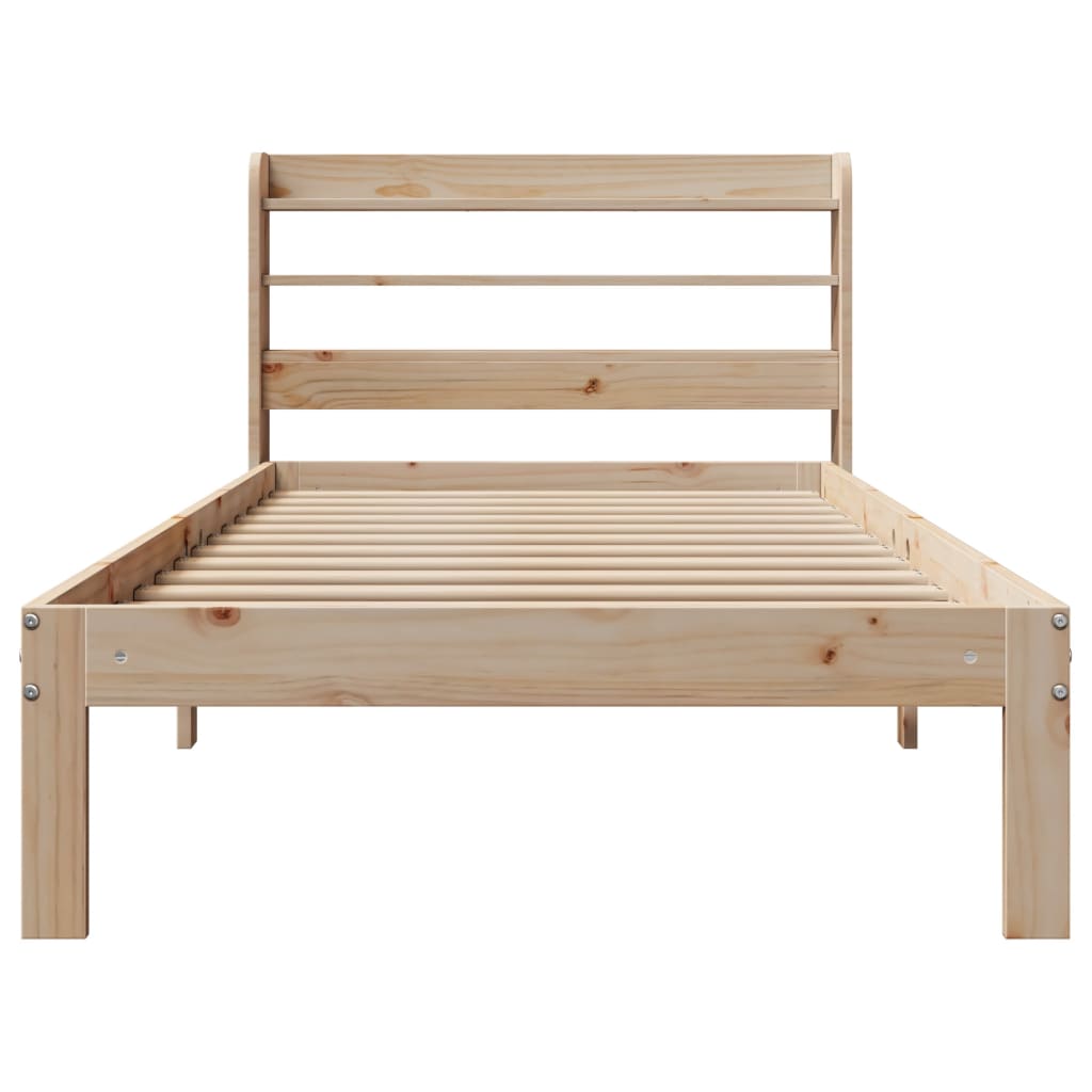 Okvir kreveta s uzglavljem 100 x 200 cm od masivne borovine