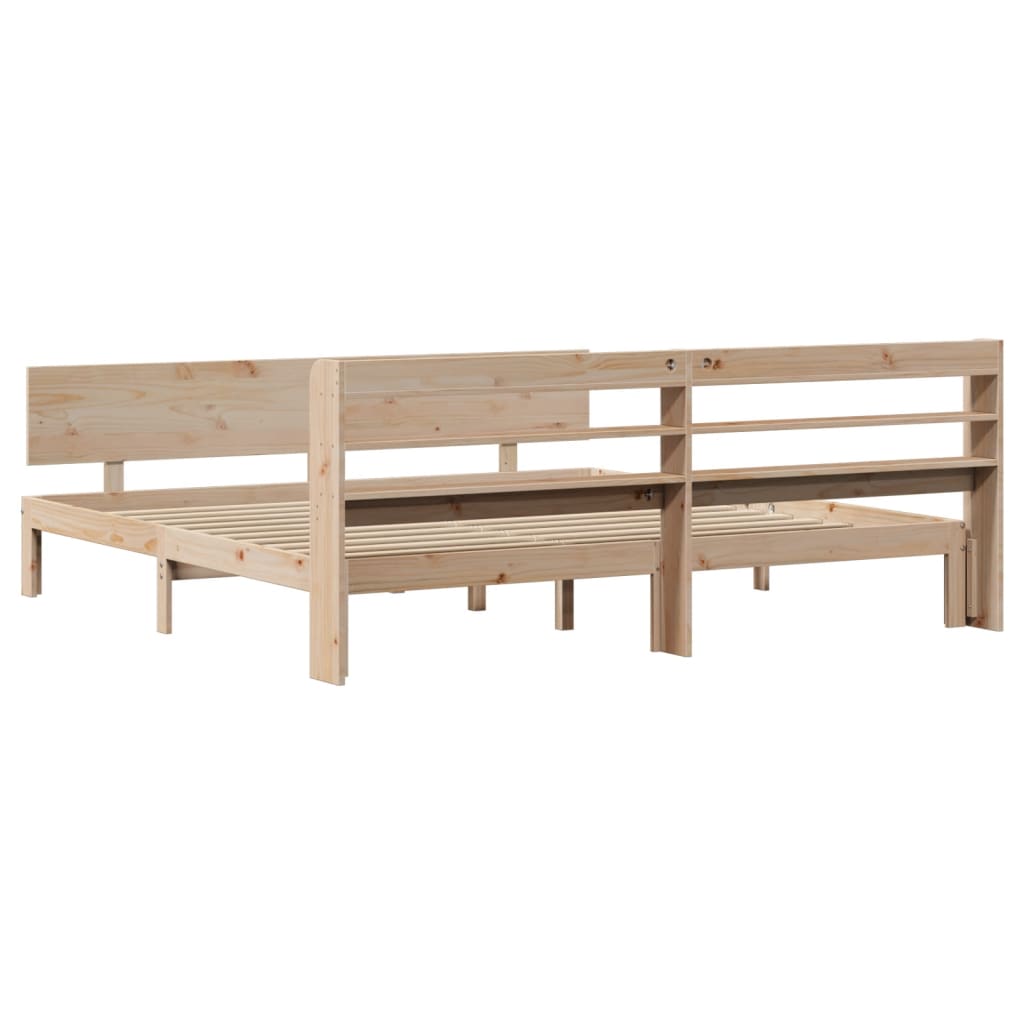 Okvir kreveta s uzglavljem 200 x 200 cm od masivne borovine