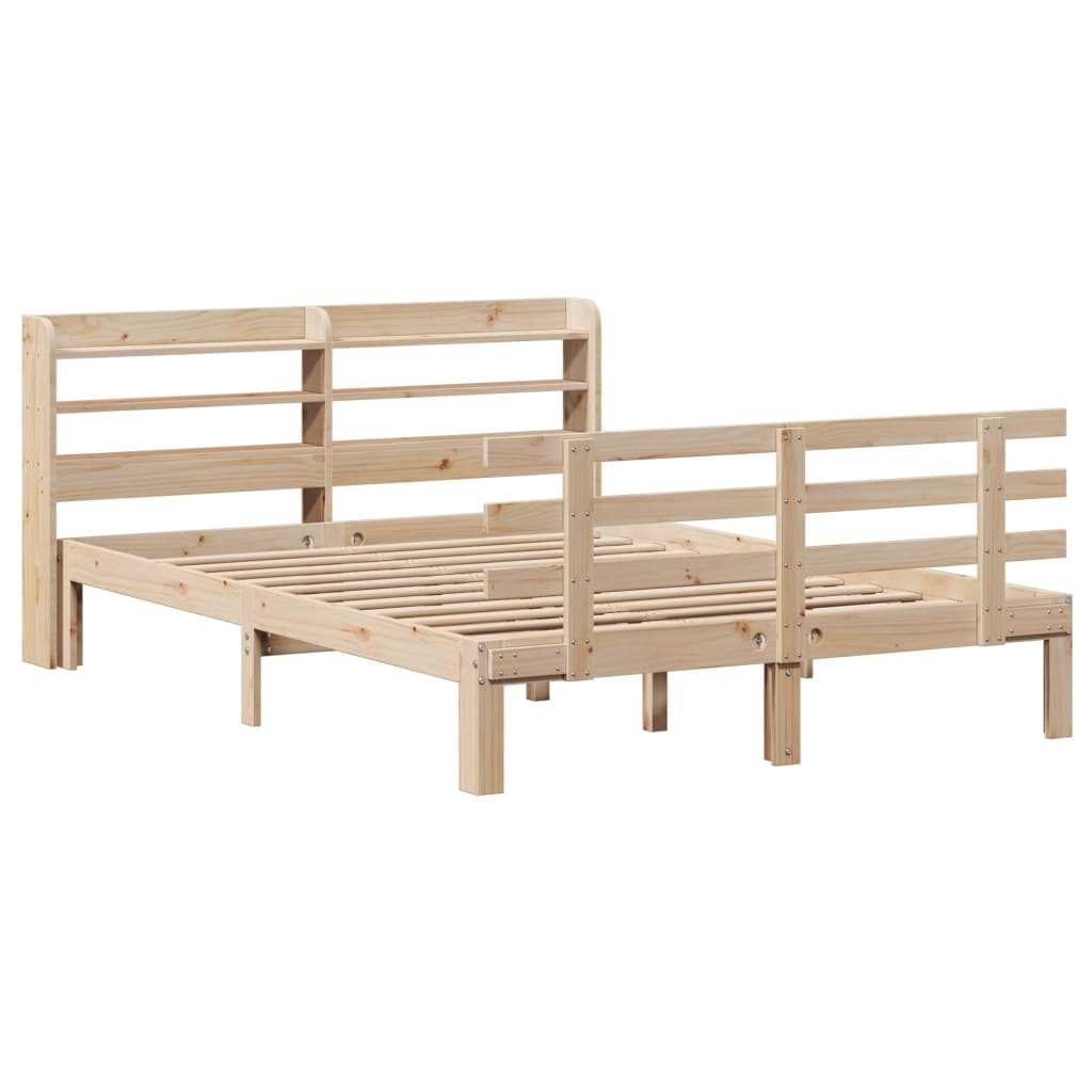 Okvir za krevet s uzglavljem 160 x 200 cm od masivne borovine