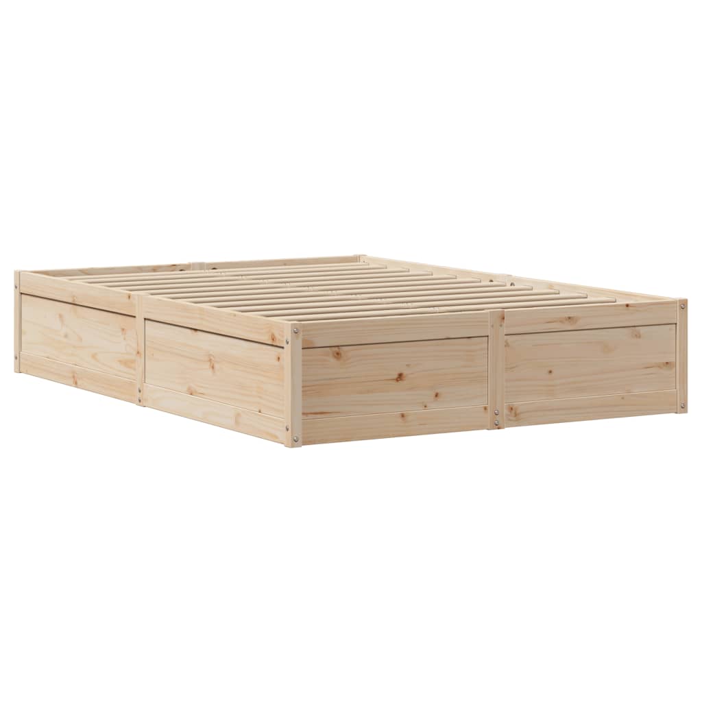 Okvir za krevet s uzglavljem 135 x 190 cm od masivne borovine