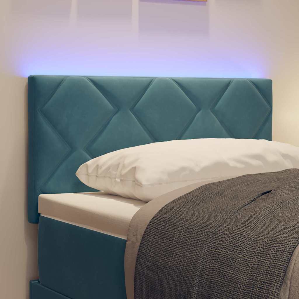 LED glava kreveta Tamno plava 80 cm Baršun