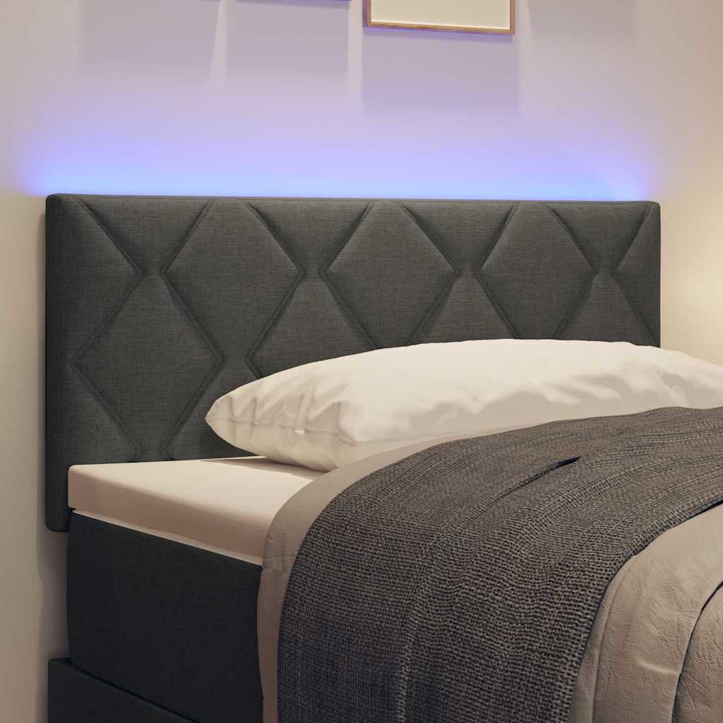 LED glava kreveta Sivi 100 cm tkanina