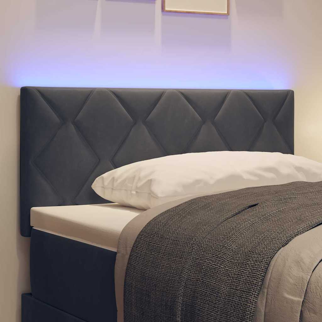 LED glava kreveta Tamno siva 100 cm Baršun