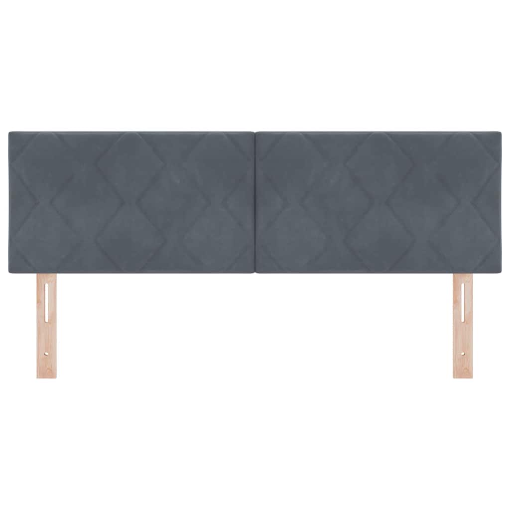 LED glava kreveta Tamno siva 144 cm Baršun