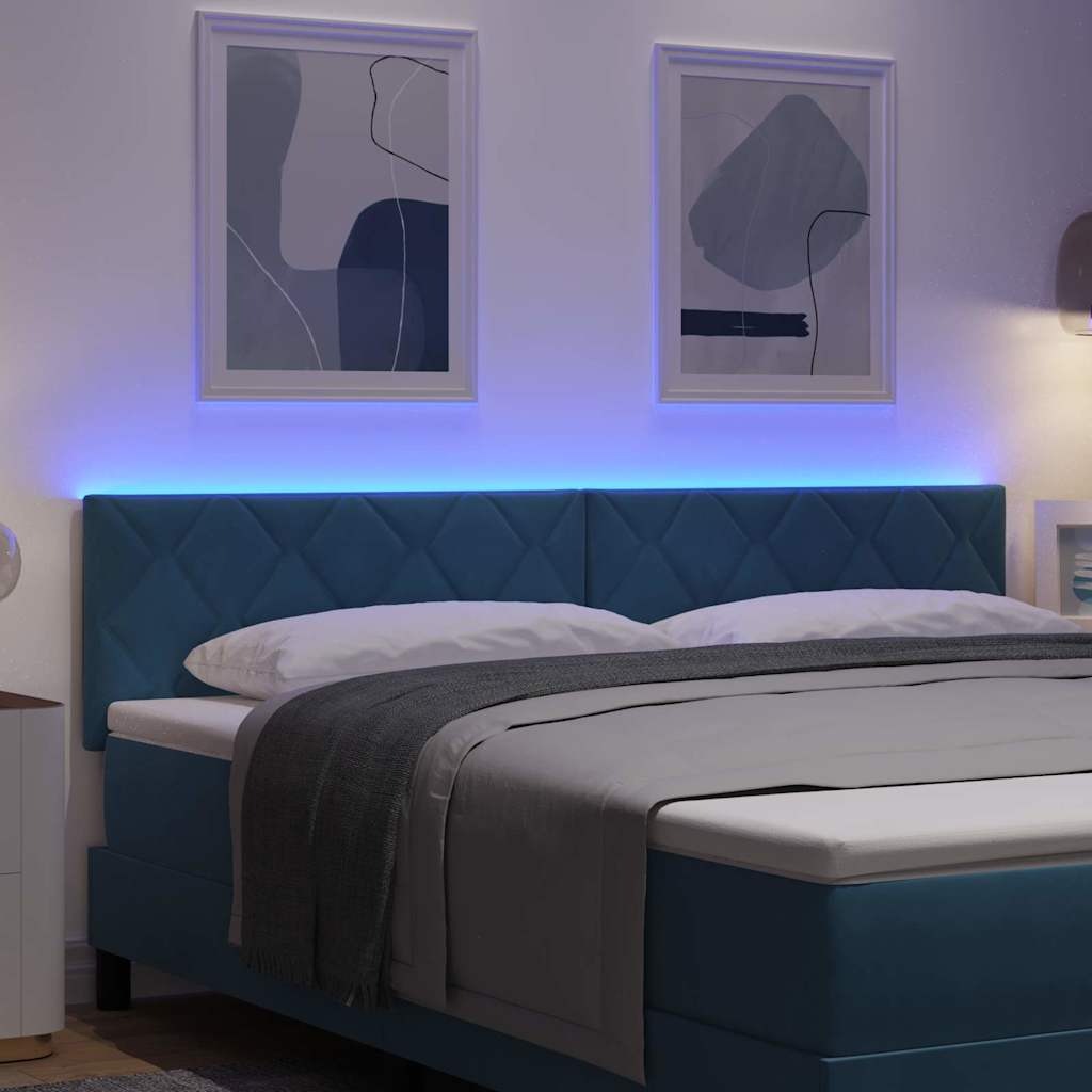 LED glava kreveta Tamno plava 180 cm Baršun