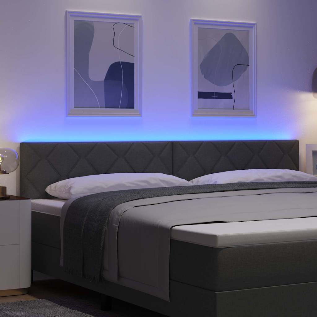LED glava kreveta Sivi 200 cm tkanina