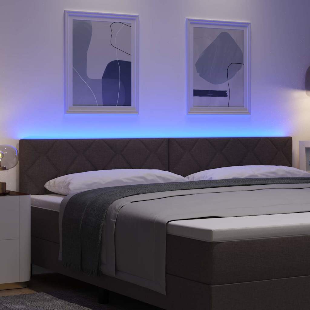 LED glava kreveta Smeđa 200 cm tkanina