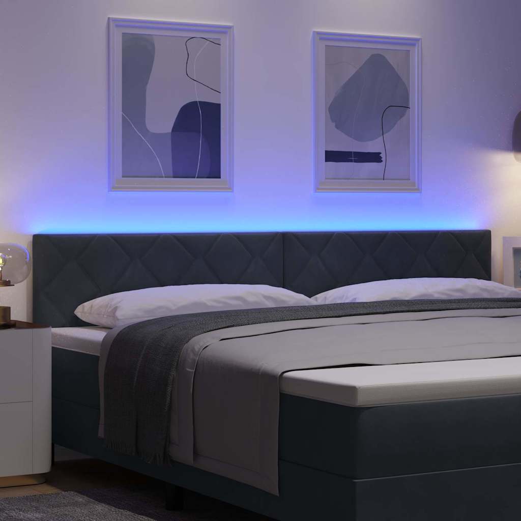 LED glava kreveta Tamno siva 200 cm Baršun