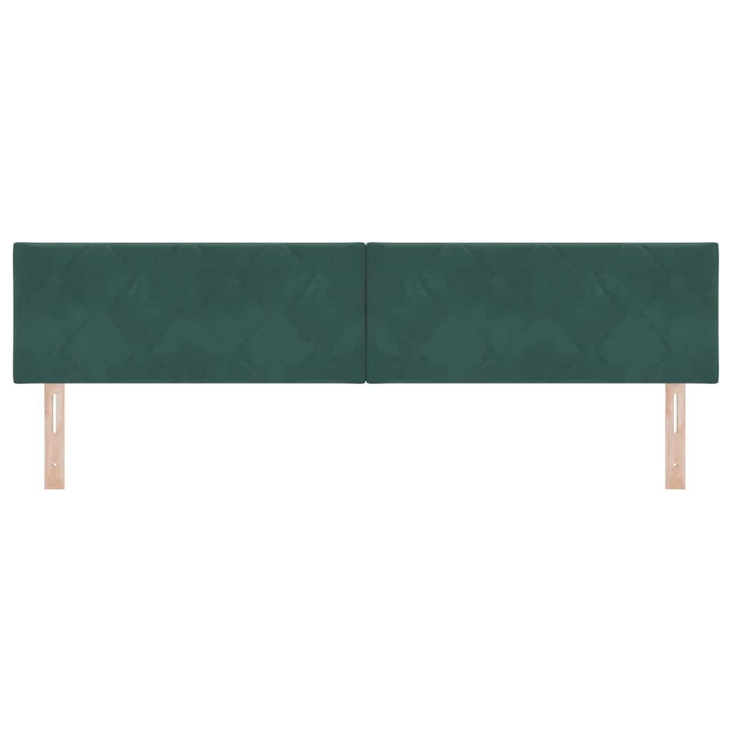 LED glava kreveta Tamnozelena 200 cm Baršun