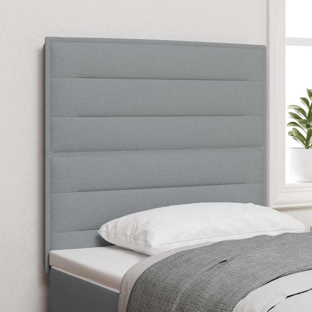 LED glava kreveta s LED trakama Svijetlo siva 80 cm tkanina