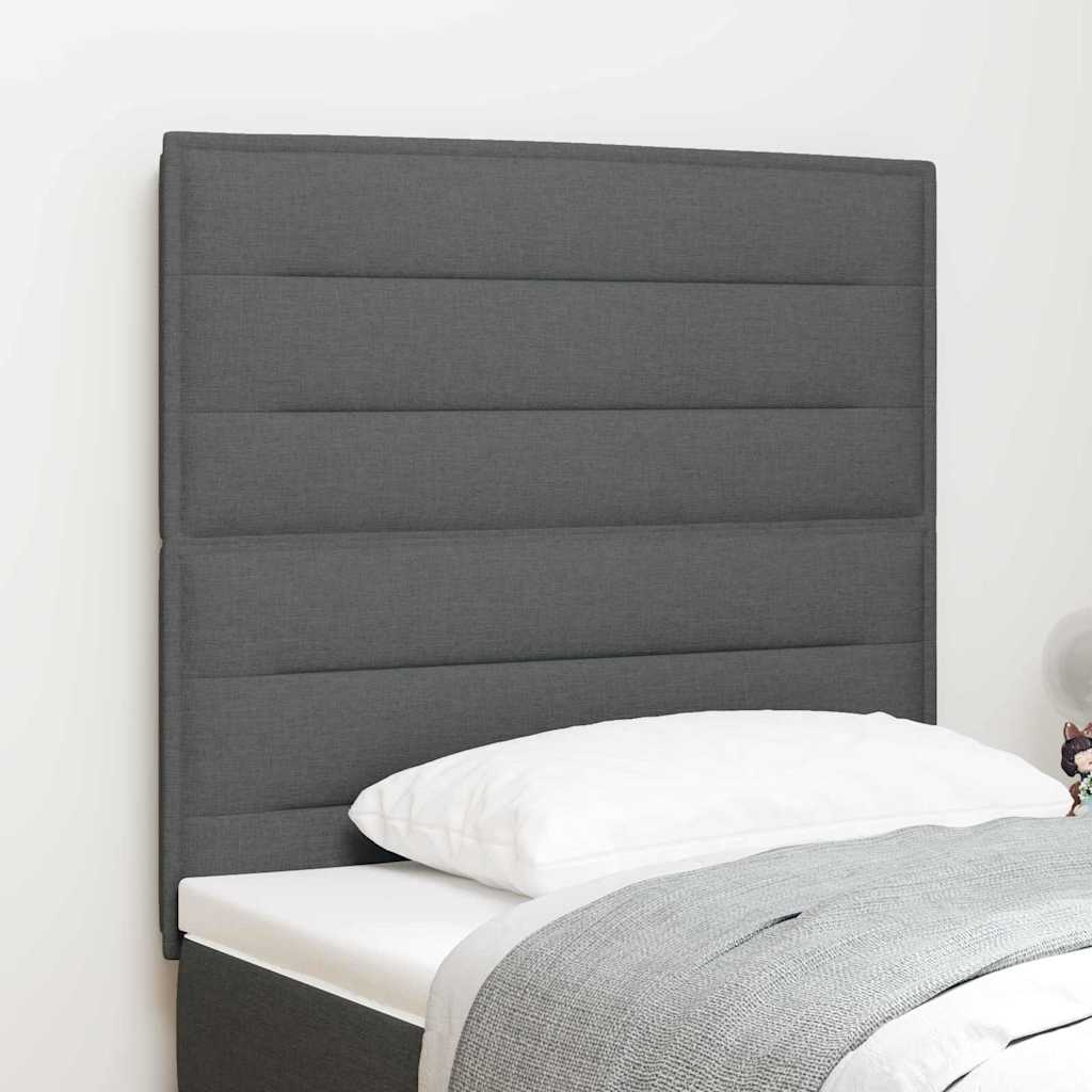 LED glava kreveta s LED trakama Tamno siva 80 cm tkanina