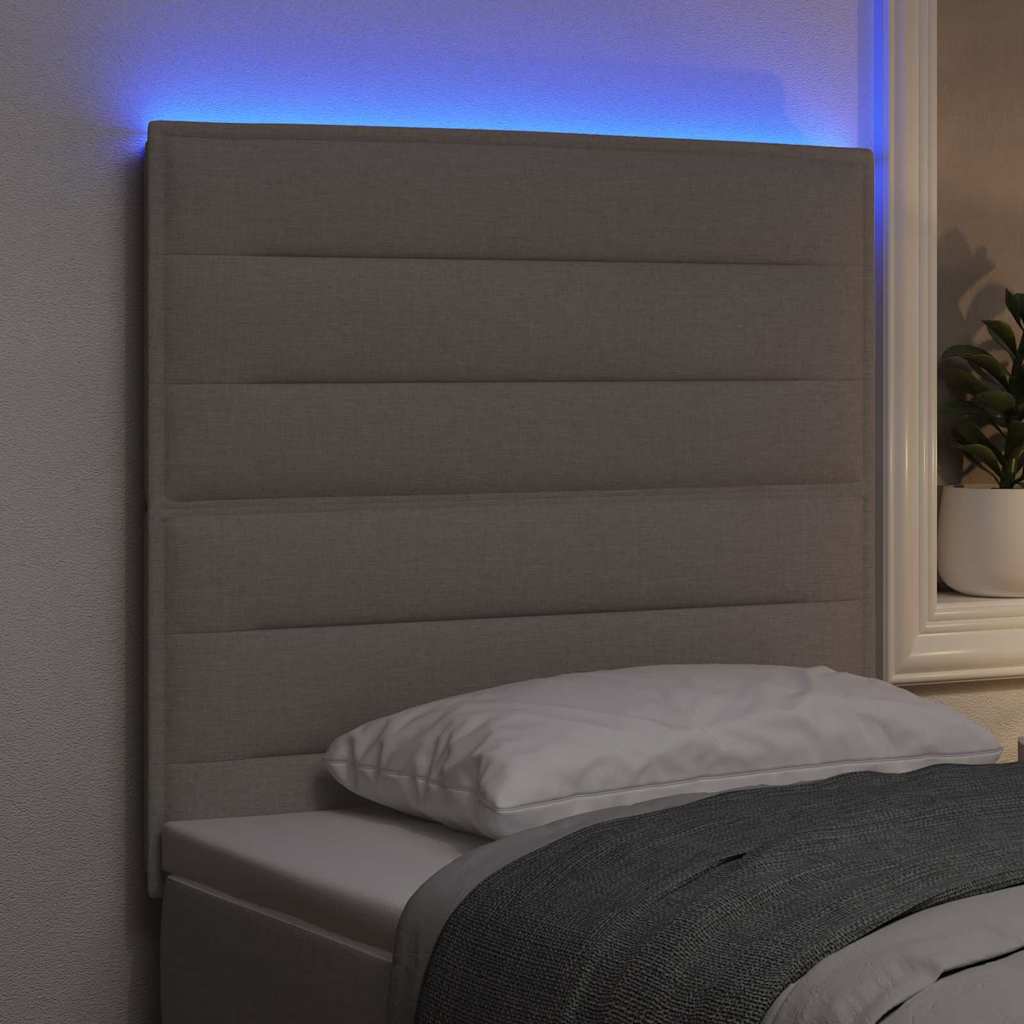 LED glava kreveta Sivo-smeđa tkanina
