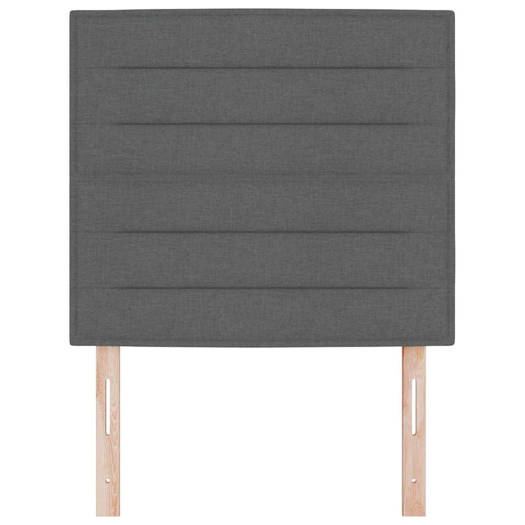 LED glava kreveta s LED trakama Tamno siva 90 cm tkanina