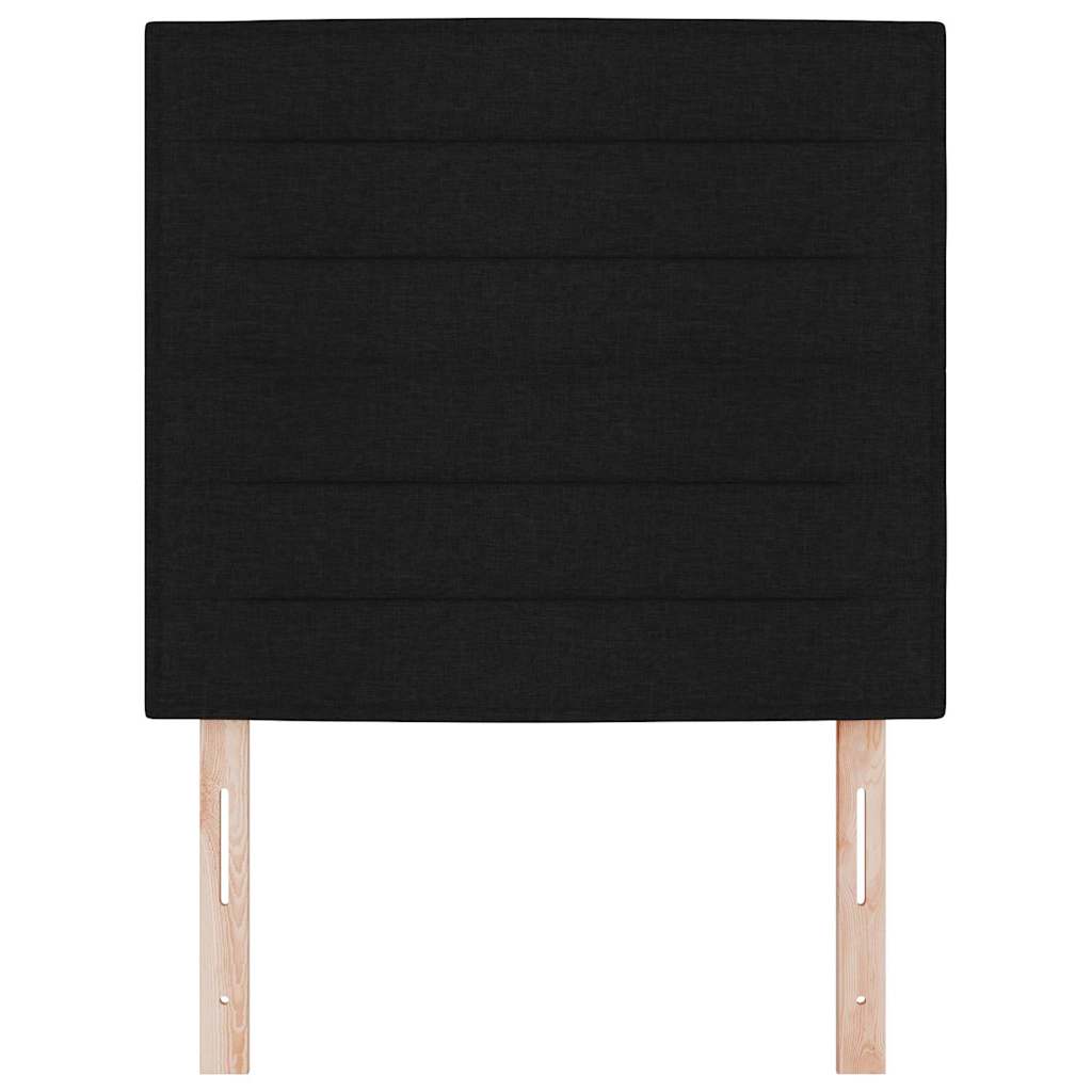 LED glava kreveta s LED trakama s uzglavljem Crna 90 cm tkanina
