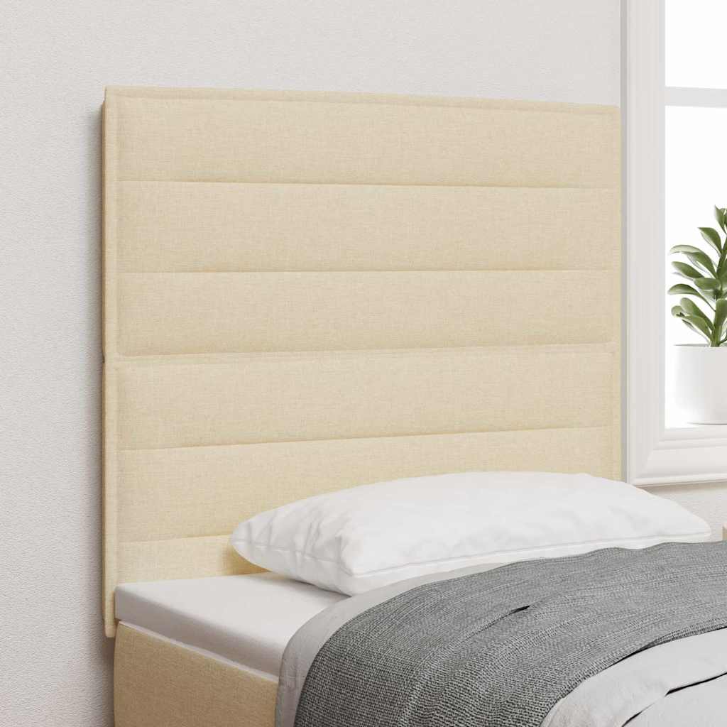 LED glava kreveta s LED trakama Krema 90 cm tkanina