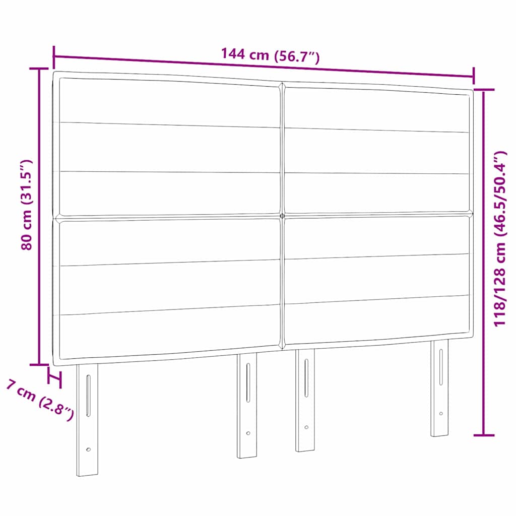 LED glava kreveta s LED trakama Tamno siva 144 cm tkanina