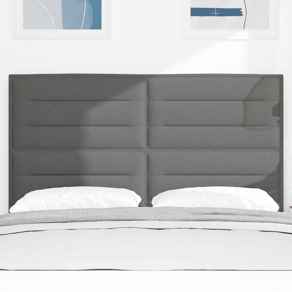 LED glava kreveta s LED trakama Tamno siva 160 cm tkanina