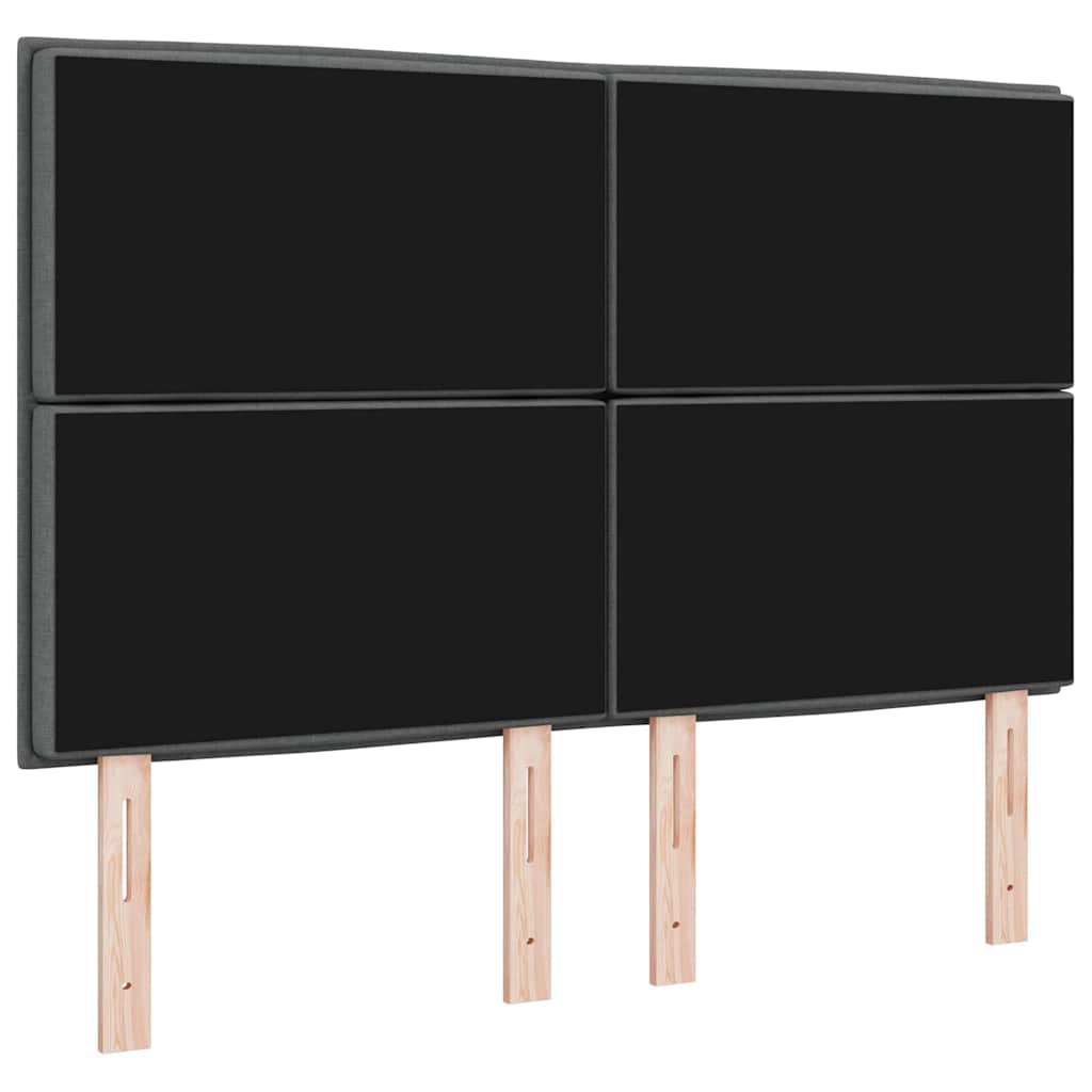 LED glava kreveta s LED trakama Tamno siva 160 cm tkanina