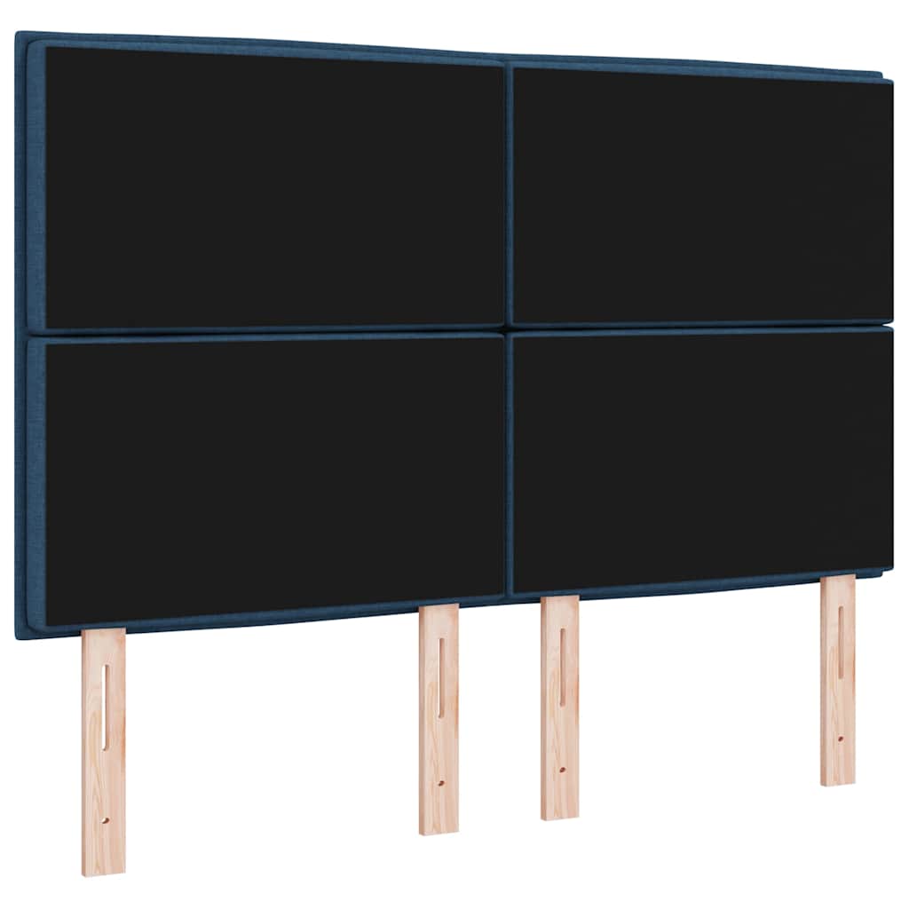 LED glava kreveta s LED trakama Plava 160 cm tkanina