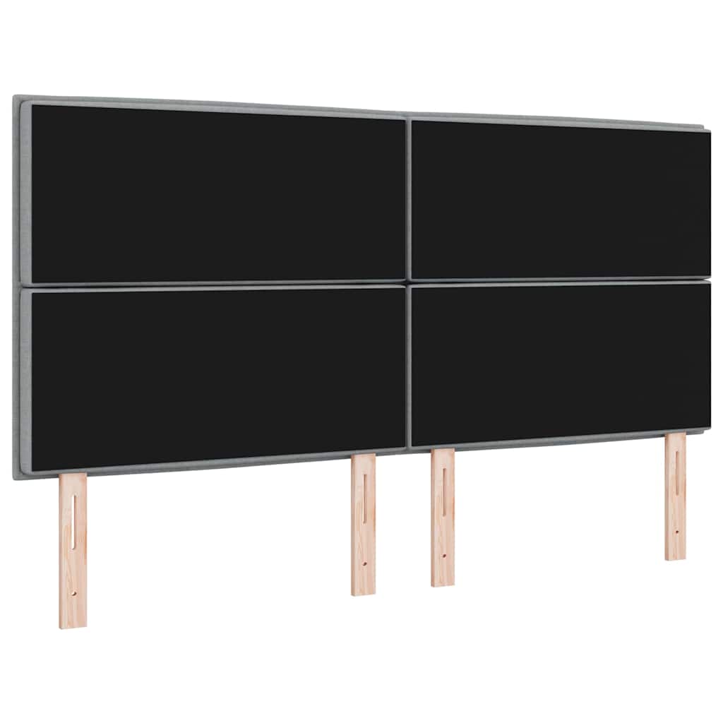 LED glava kreveta s LED trakama Svijetlo siva 180 cm tkanina