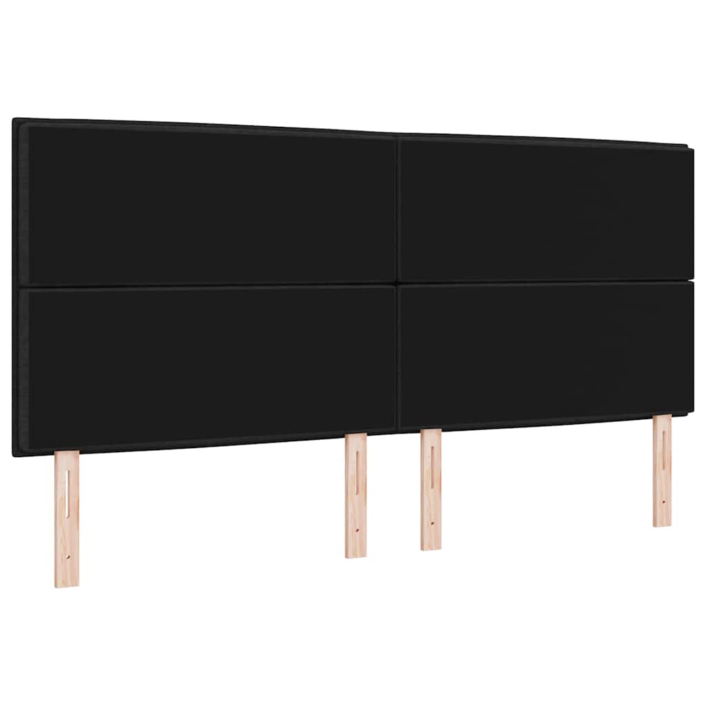LED glava kreveta s LED trakama Crna 200 cm tkanina