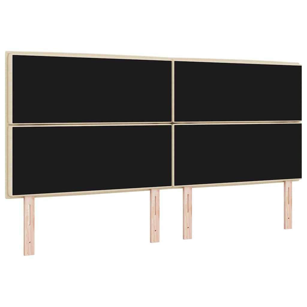 LED glava kreveta s LED trakama Krema 200 cm tkanina