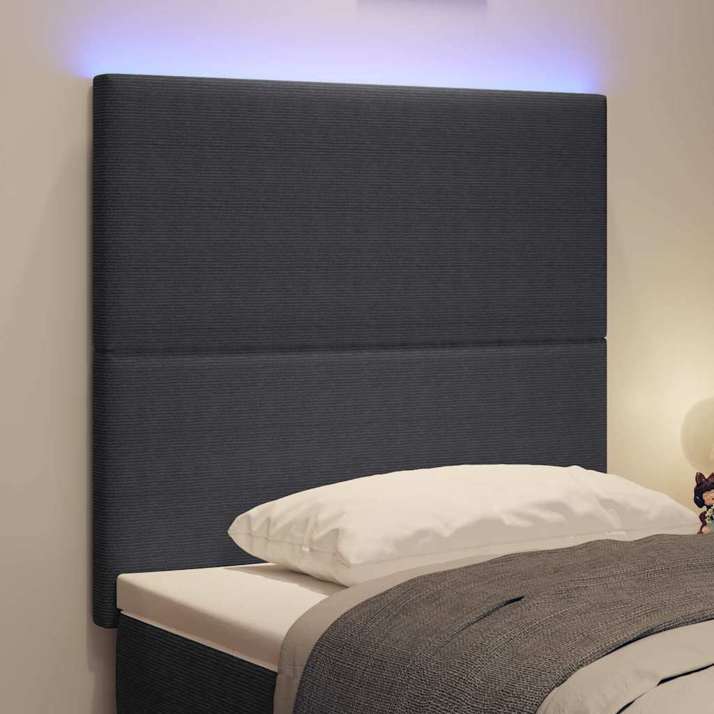 LED glava kreveta s uzglavljem Tamno siva 80 cm Kordura tekstil