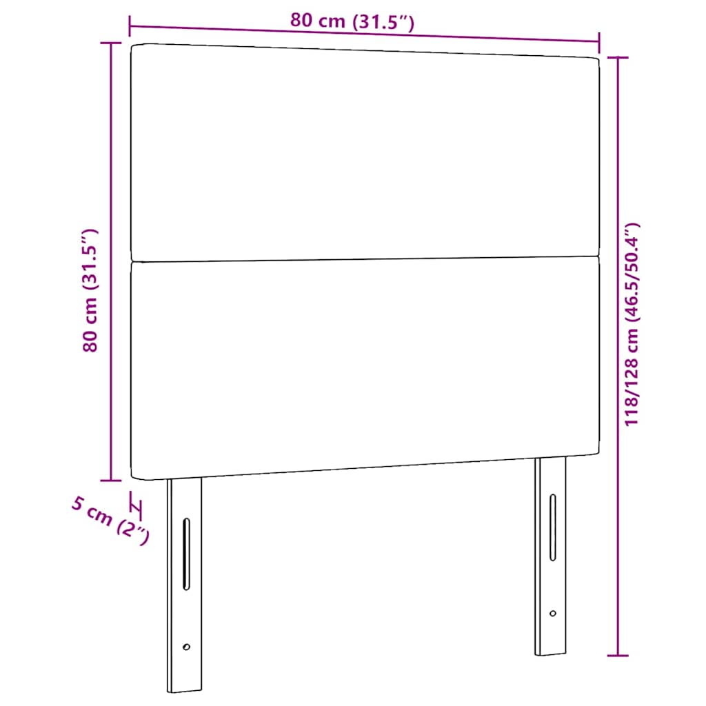 LED glava kreveta s uzglavljem Tamno siva 80 cm Kordura tekstil