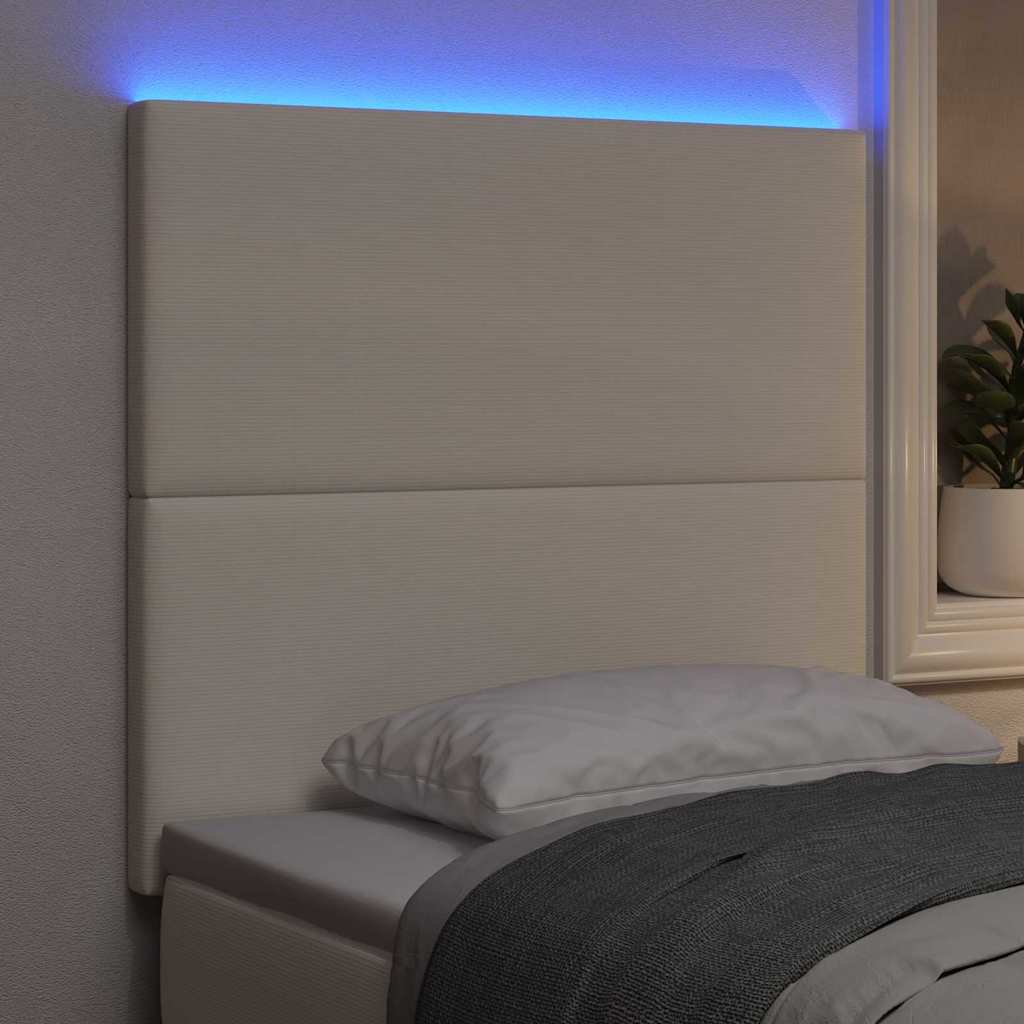 LED glava kreveta s LED trakama Krema 100 cm Kordura tekstil