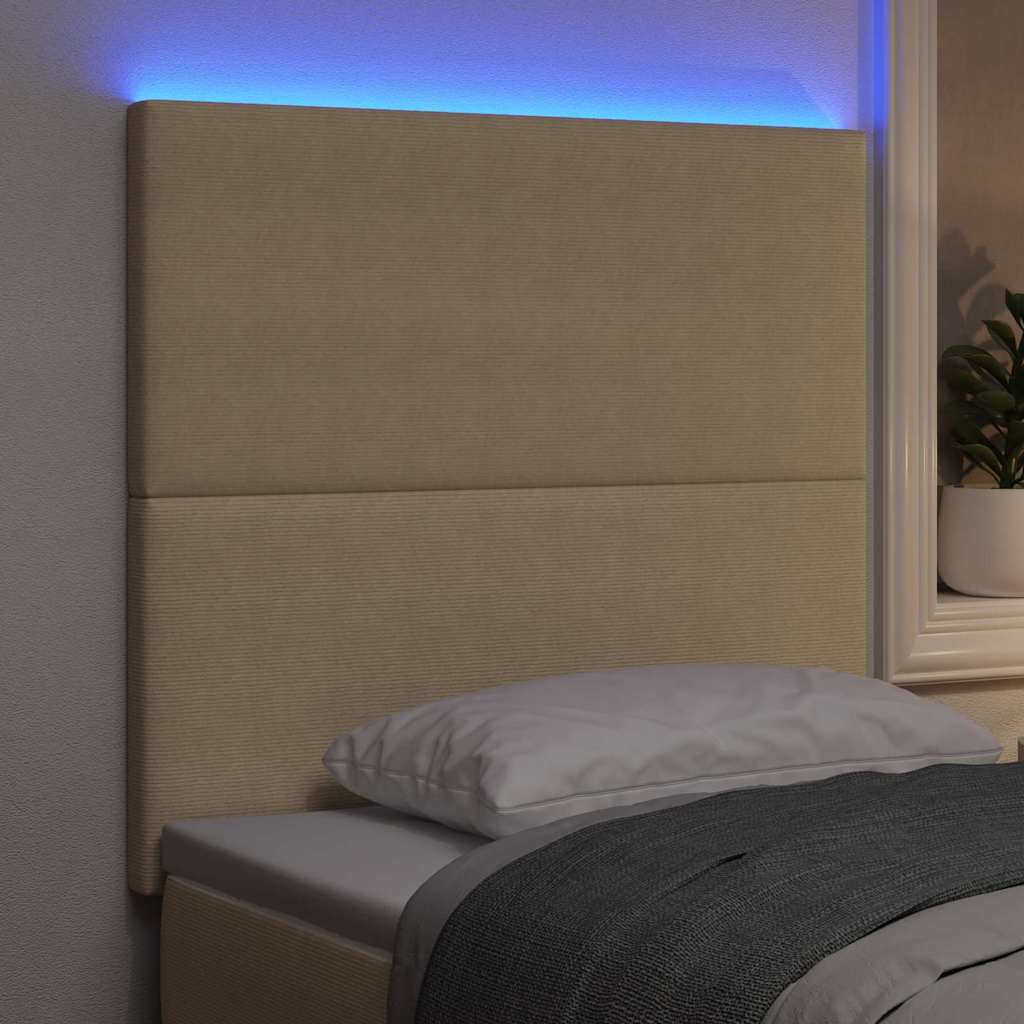 LED glava kreveta Siva zelena 100 cm Kordura tekstil