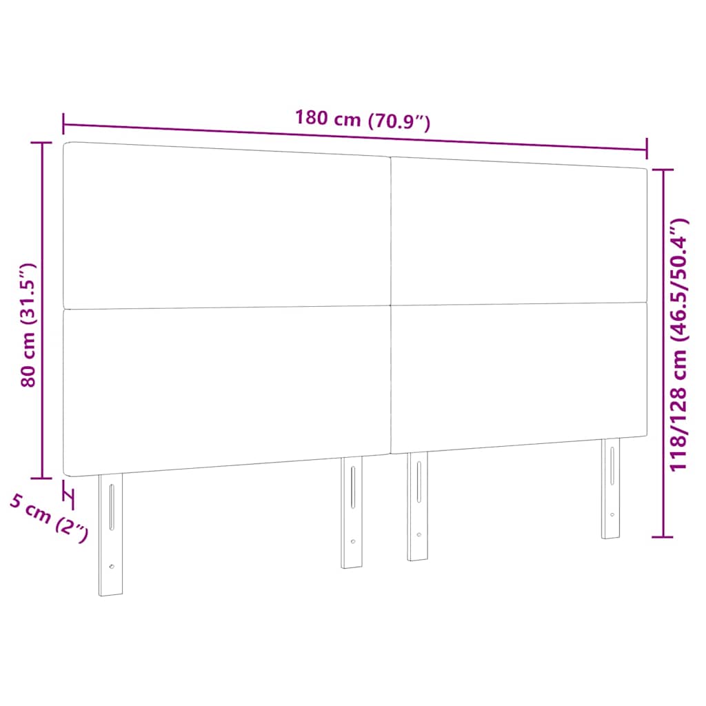LED glava kreveta Tamno siva 180 cm Kordura tekstil