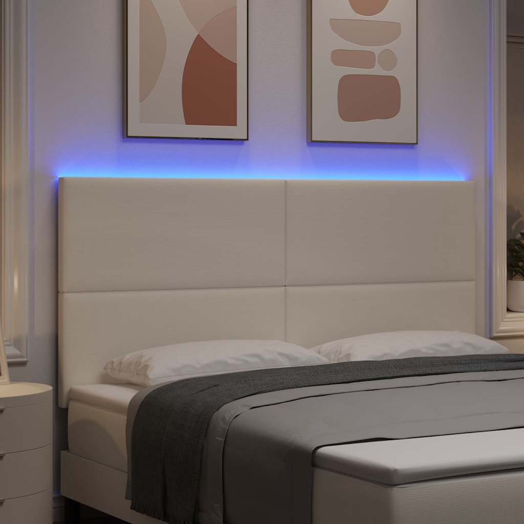 LED glava kreveta s LED trakama Krema 180 cm Kordura tekstil