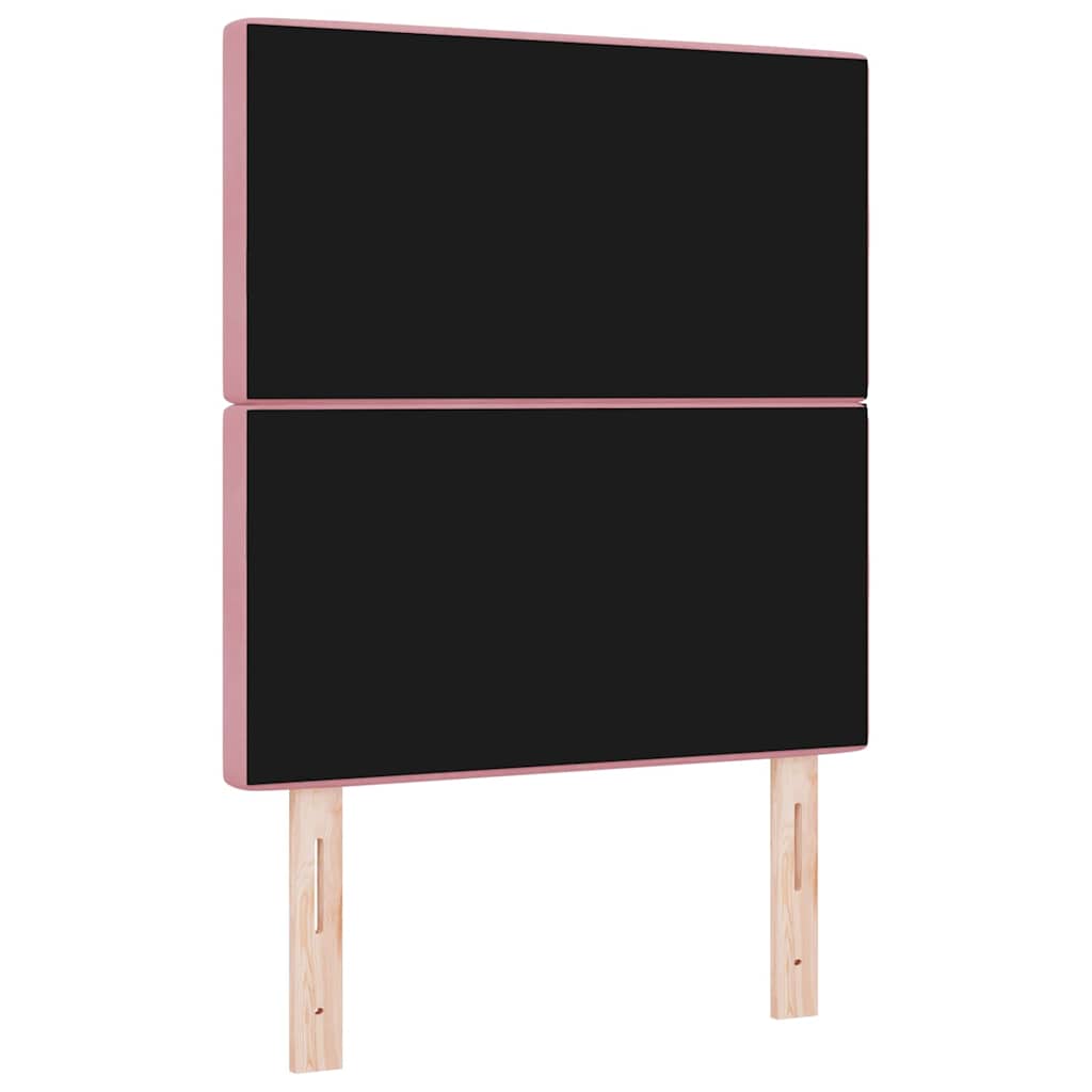 LED glava kreveta s LED trakama Ružičasta 80 cm Baršun