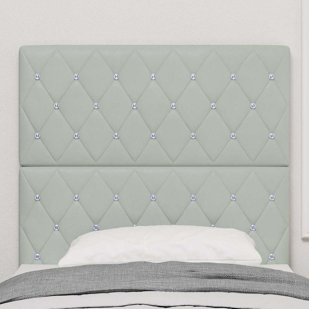 LED glava kreveta s LED trakama Svijetlo siva 100 cm Baršun