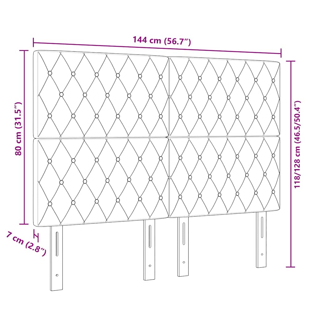 LED glava kreveta s LED trakama Svijetlo siva 144 cm Baršun