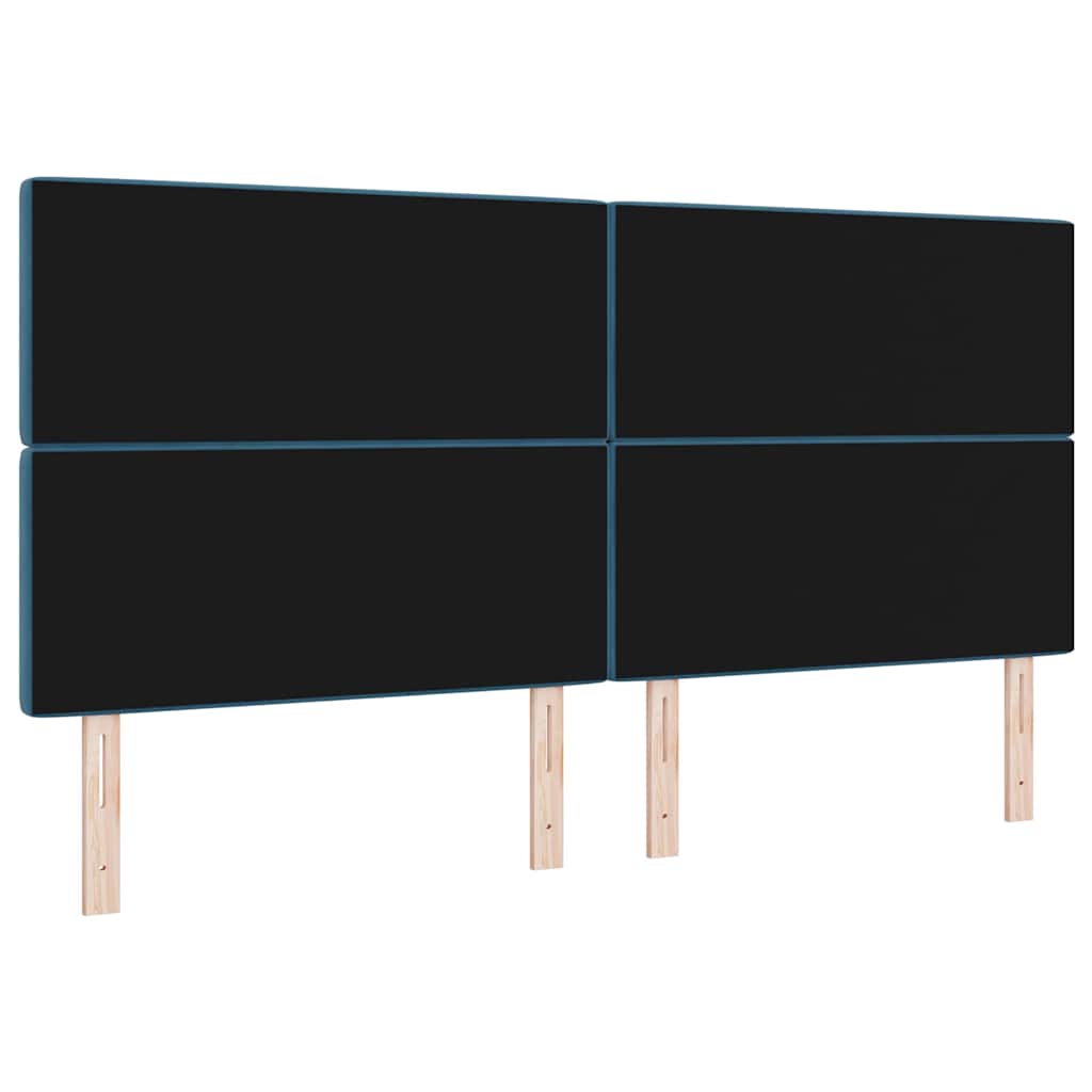 LED glava kreveta s LED trakama Tamno plava 200 cm Baršun