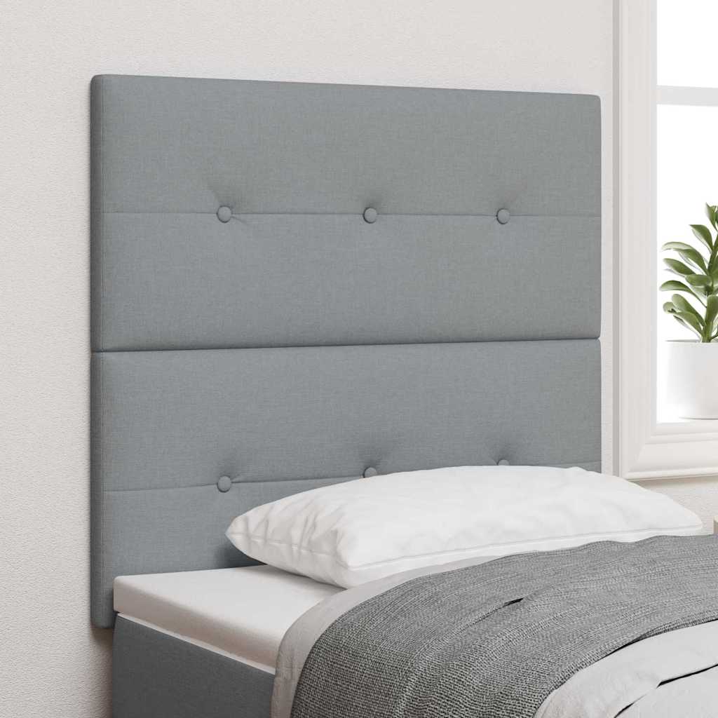 LED glava kreveta s LED trakama Svijetlo siva 80 cm tkanina