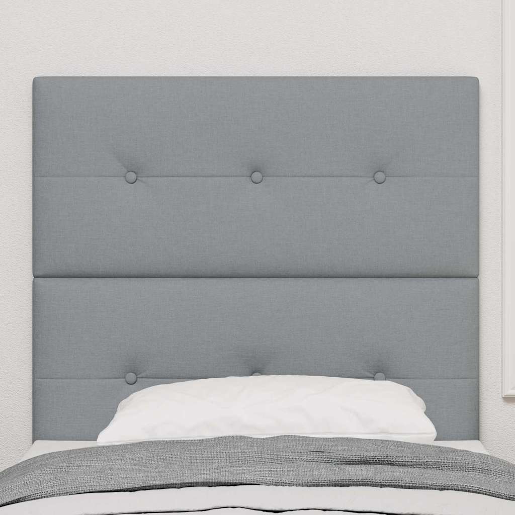 LED glava kreveta s LED trakama Svijetlo siva 80 cm tkanina