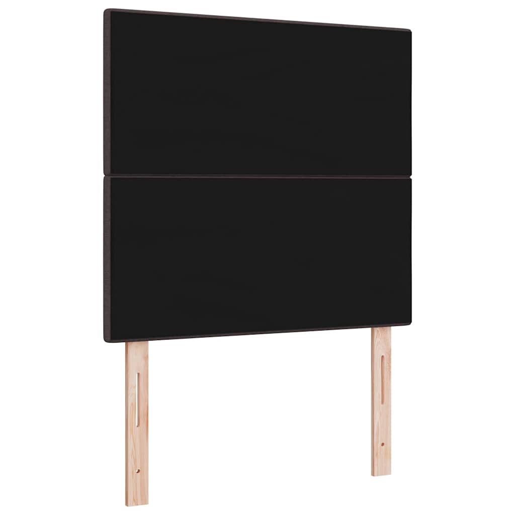 LED glava kreveta s LED trakama Tamno smeđa 80 cm tkanina