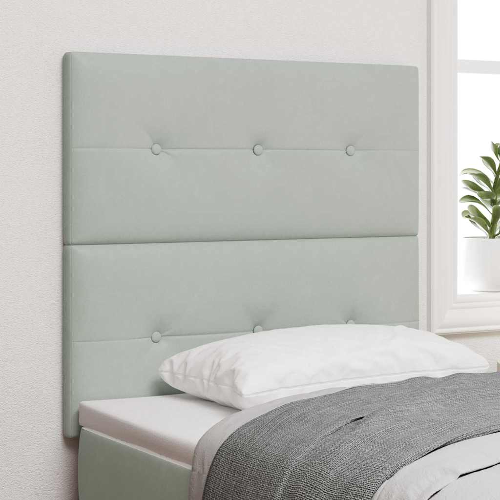 LED glava kreveta s LED trakama Svijetlo siva 90 cm Baršun